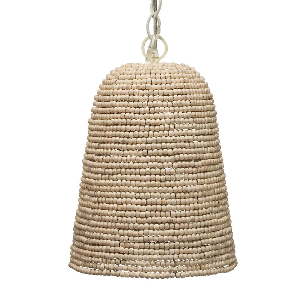 Alden Decor Wood Beaded 1-Light Pendant