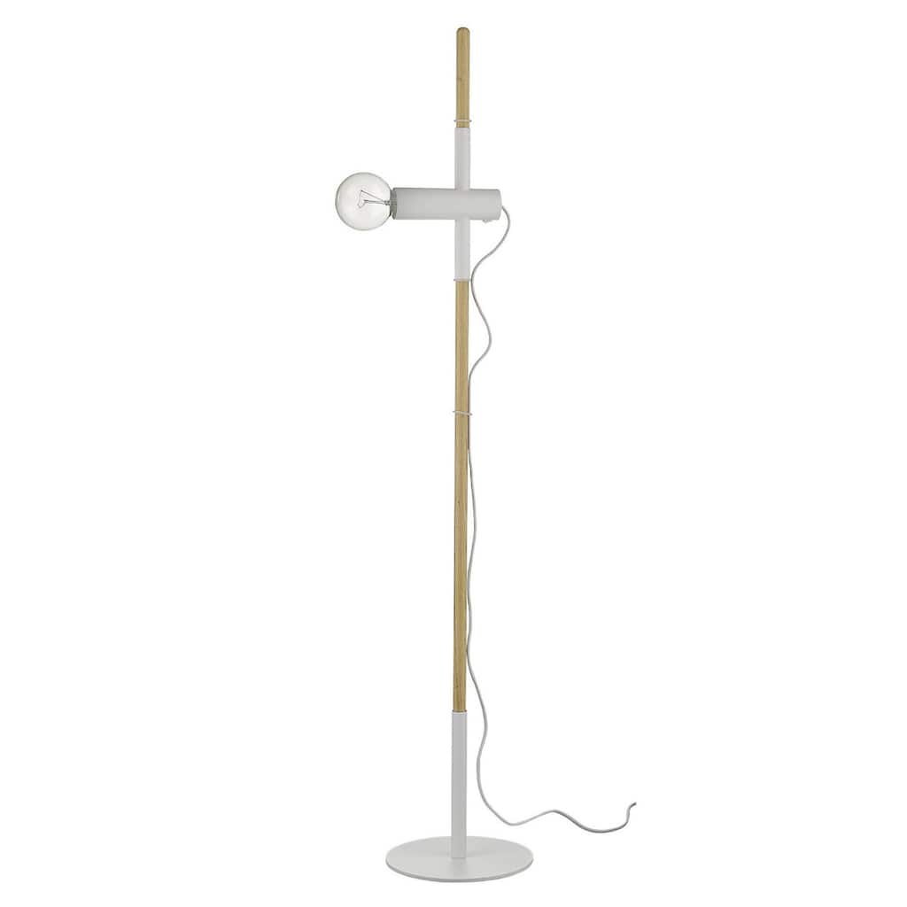 55 Inch Brown and White Reading Floor Lamp with Adjustable Head - 10” x 10” x 55.25”