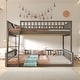 preview thumbnail 4 of 11, Full XL over Queen Bunk Bed with Ladder and Guardrails, Grey