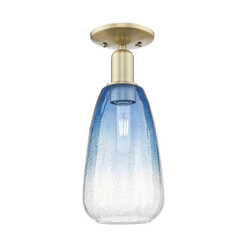 Innovations Lighting Downtown Urban - Brookhaven Almond - 1 Light 6" Semi-Flush Mount Light