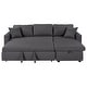 preview thumbnail 4 of 8, L-shape Sectional Sofa Modern Convertible Upholstered Twin Sofa Bed Sleeper with Storage Sofa Chaise and 2 Tossing Cushions