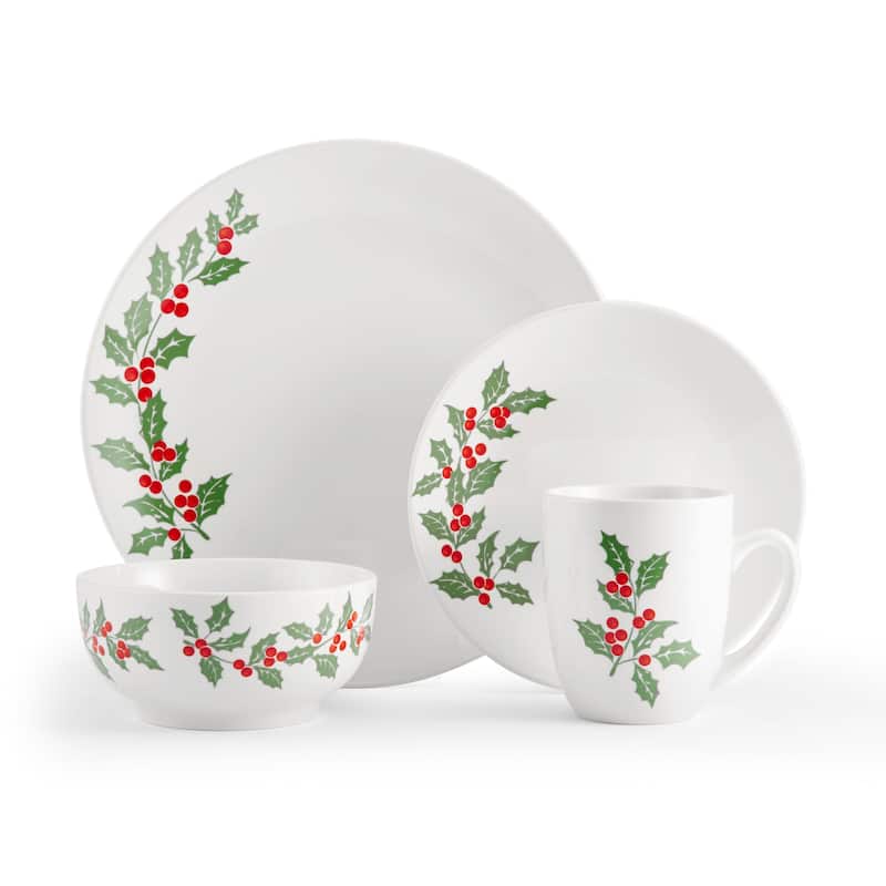 Studio Nova Holiday Cheer 16 Piece Dinnerware Set, Service for 4, Multicolor