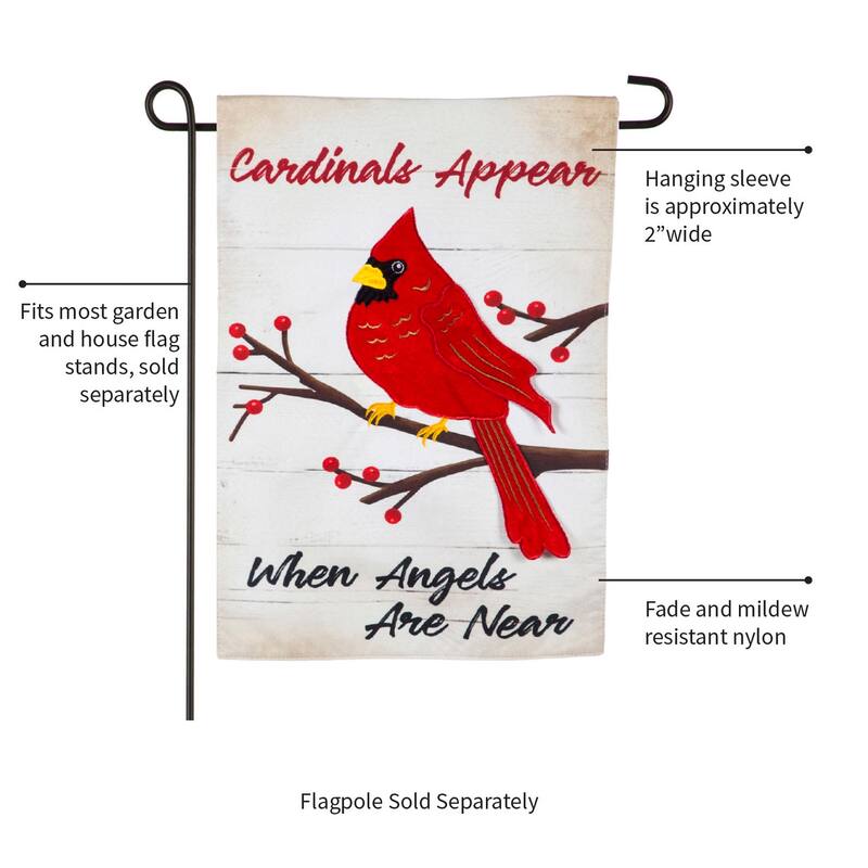 18 in. x 12.5 in. When Angels Are Near Garden Linen Flag