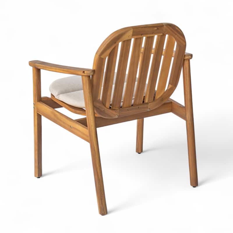 Christopher Knight Home - Keith Acacia Wood Outdoor 7 Piece Dining Set with Polyester Cushion - 7 Piece