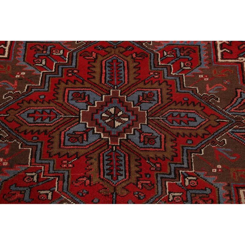 Geometric Heriz Persian Area Rug Wool Handmade Living Room Carpet - 7'8" x 10'8"
