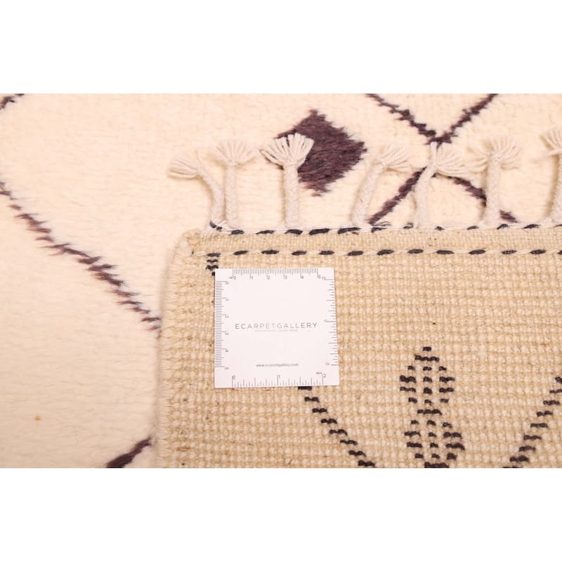 ECARPETGALLERY Hand-knotted Pak Finest Marrakesh Cream Wool Rug - 5'2 x 6'7