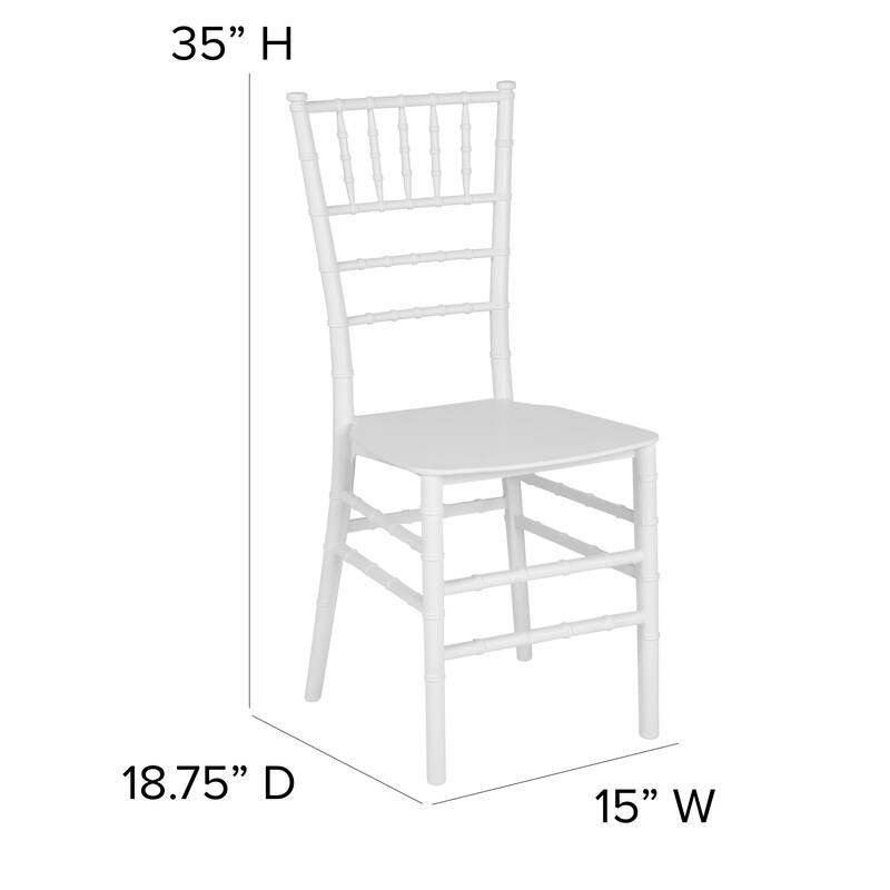 Resin Stackable Chiavari Chair - 15"W x 18.75"D x 35"H - 15"W x 18.75"D x 35"H