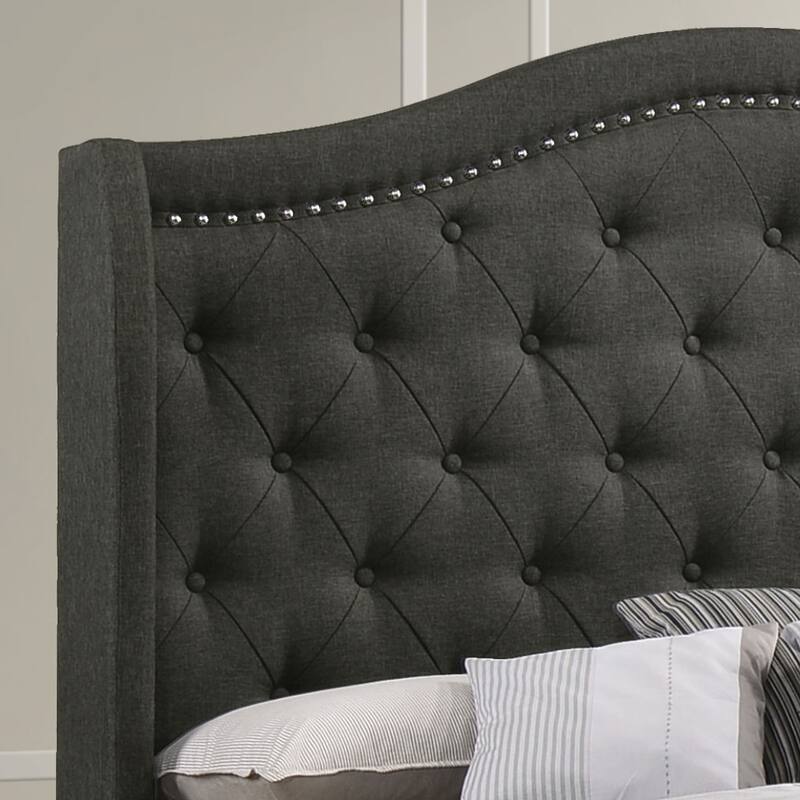 Sonoma Transitional Fabric Upholstered Wingback Bed