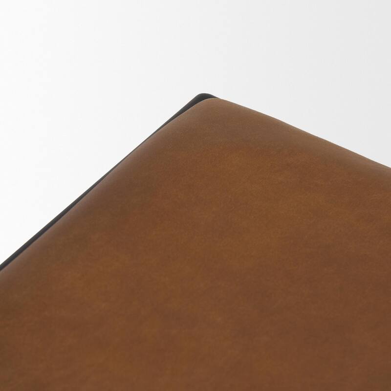 Taniel Brown Leather w/ Black Metal Stool