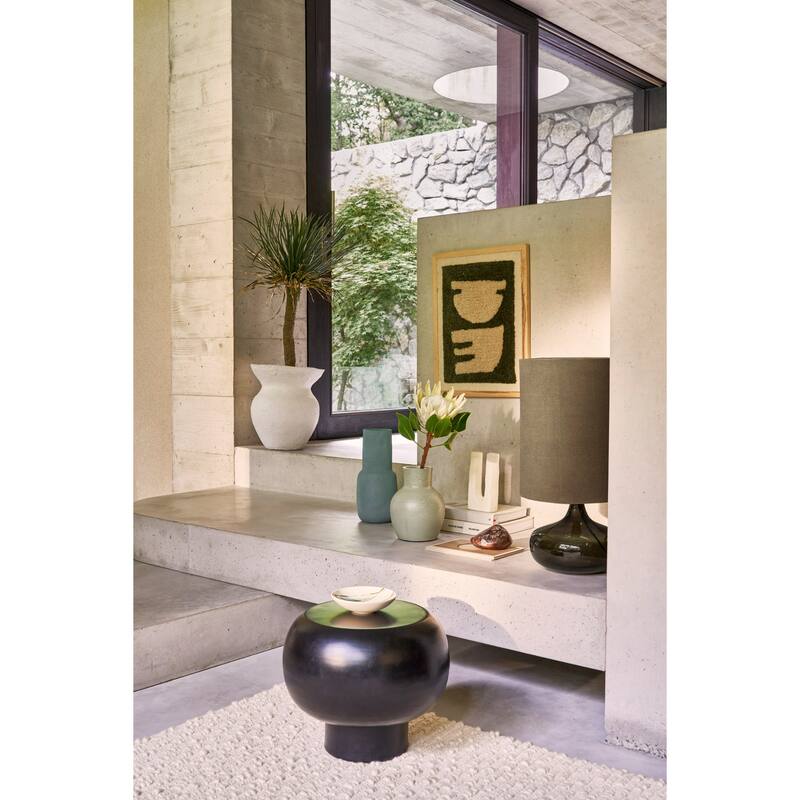 Solid Mushroom Side Table - 15.5" - Matte Black