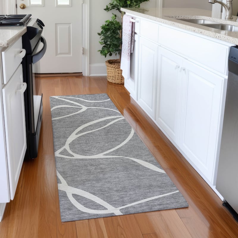 Premium Washable Super Soft Abstract Dash Mayfield Rug - Gray - 2'3" x 7'6"