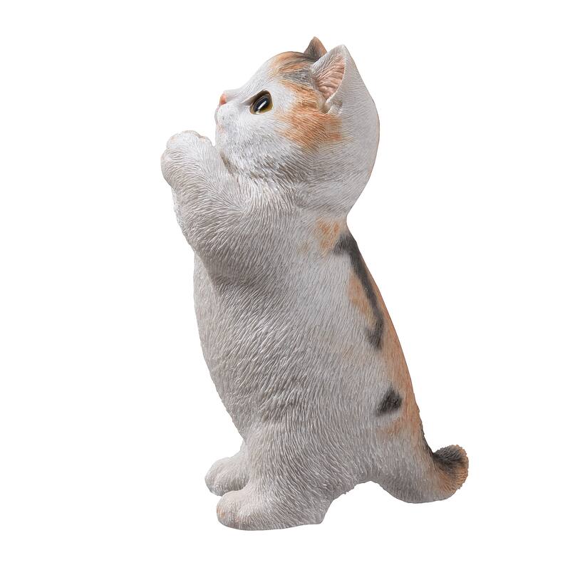 7" H Calico Cat Kitten Statue Praying