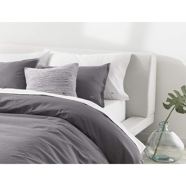 Shop Lacoste Washed Solid Duvet Set Overstock 25073049