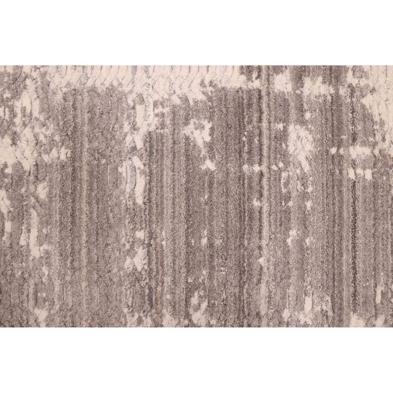 ECARPETGALLERY Hand Loomed Elysian Dark Grey Wool Rug - 9'11 x 9'11