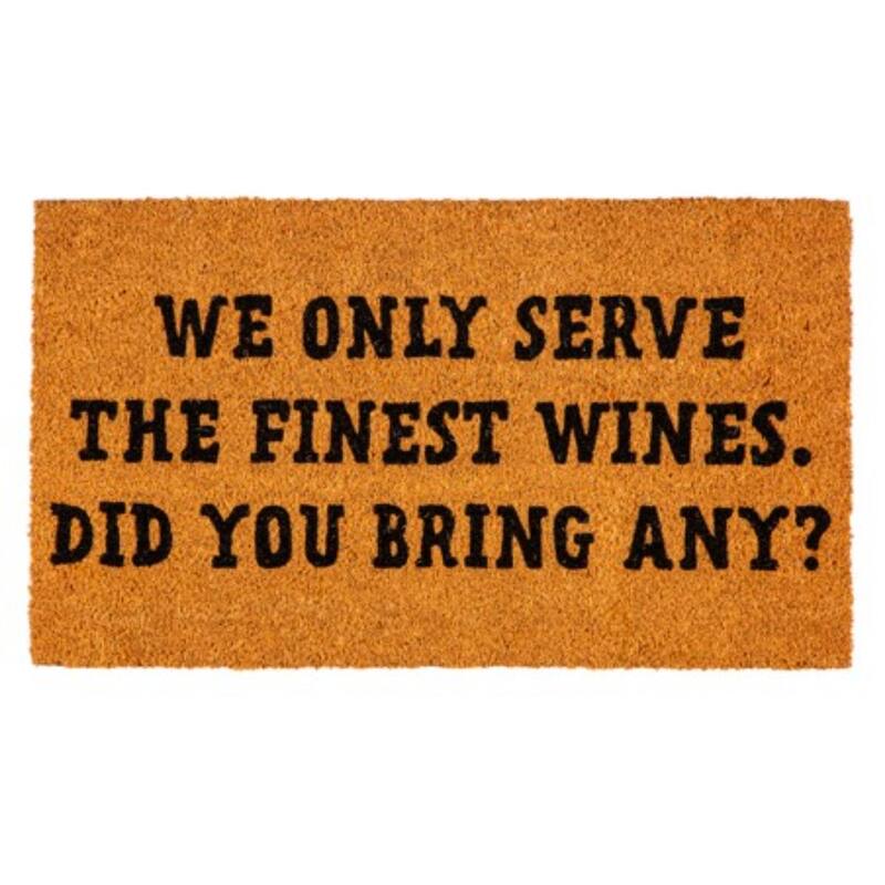 28" x 16" Natural Coir Door Mat, We Only Serve the Finest Wines - 28" x 16"