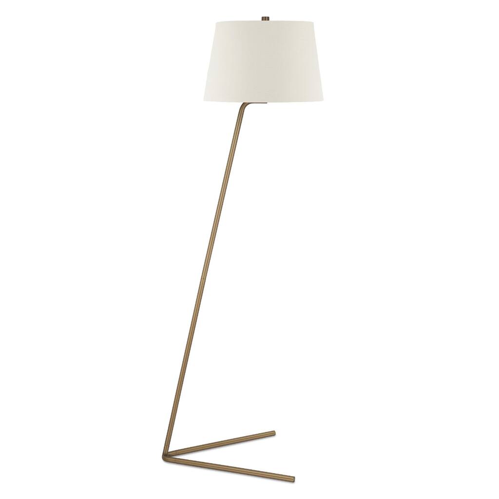 60" Modern Steel Floor Lamp with White Drum Shade and Plug-In Linen Light for Living Room or Bedroom - 60" H x 19" W x 15" D