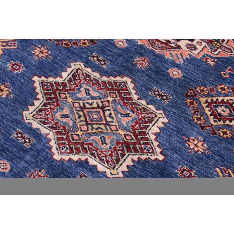 Caucasian Super Kazak Kai Blue/Red Hand Knotted Wool Rug - 11'8'' x 15'6''