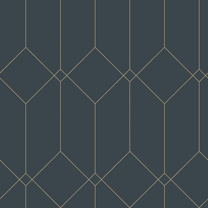 ESTA Home Trilliant Dark Blue Art Deco Motif Wallpaper