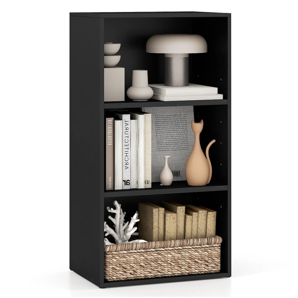 Gymax 3-Tier Cube Bookcase Modern Open Bookshelf w/ Adjustable Shelves - See Details