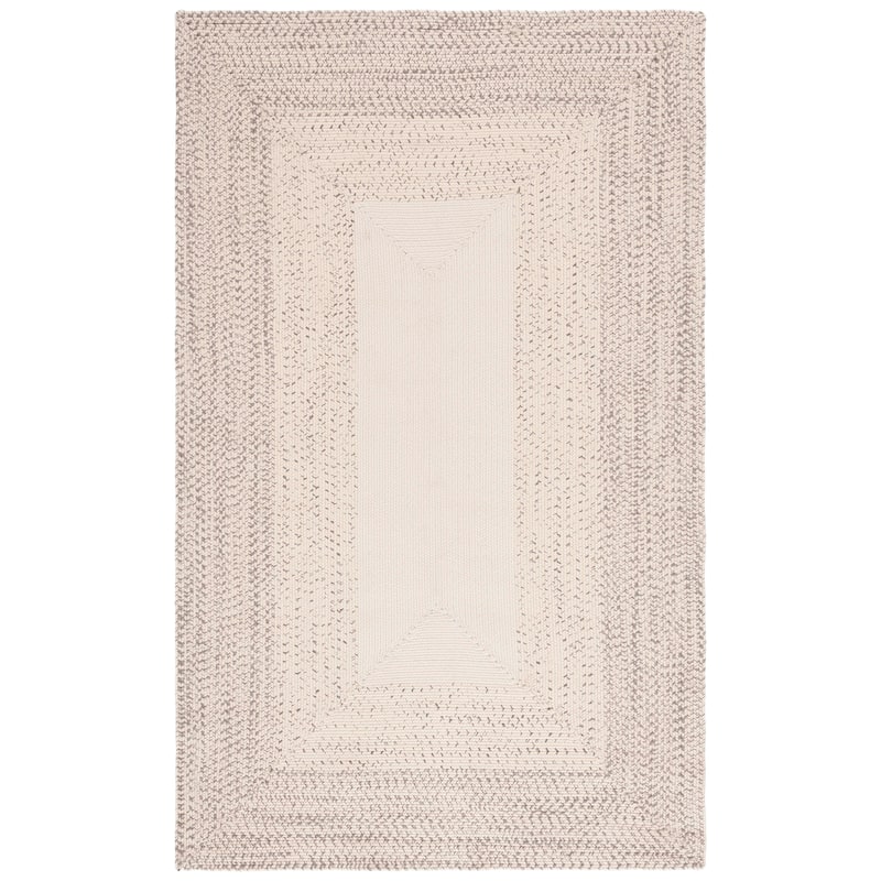 SAFAVIEH Handmade Braided Aubane Casual Rug - 5' Square - Ivory/Grey