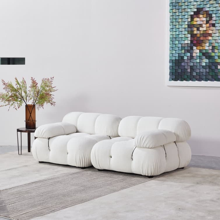 Breeley 76'' Chenille Upholstered Loveseat - White
