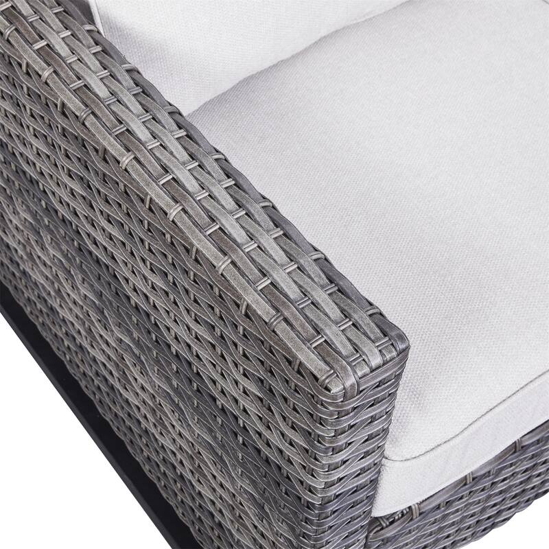 Gymojoy 2-Piece Wicker Outdoor Seating Rattan Chair with Cushion