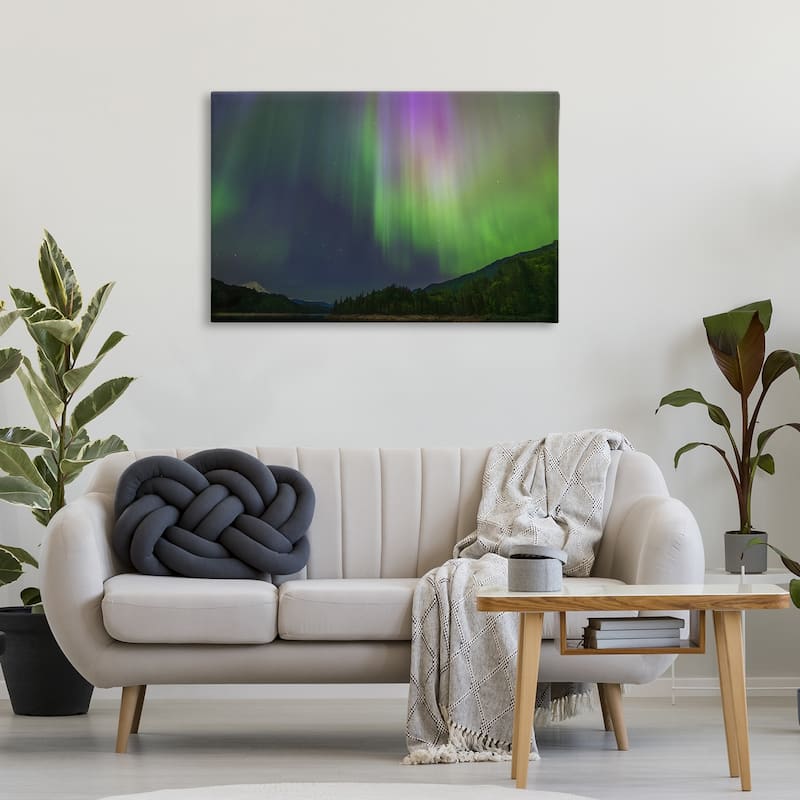 Stupell Green Glowing Northern Lights Canvas Wall Art Design By Nancy Crowell