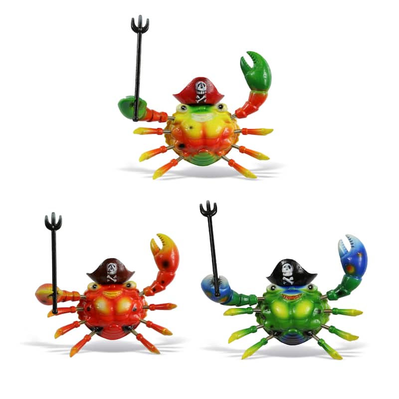 CoTa Global Crab Pirate Refrigerator Bobble Magnets - Set of 3 - ‎5.8 x 3.5 x 2 inches