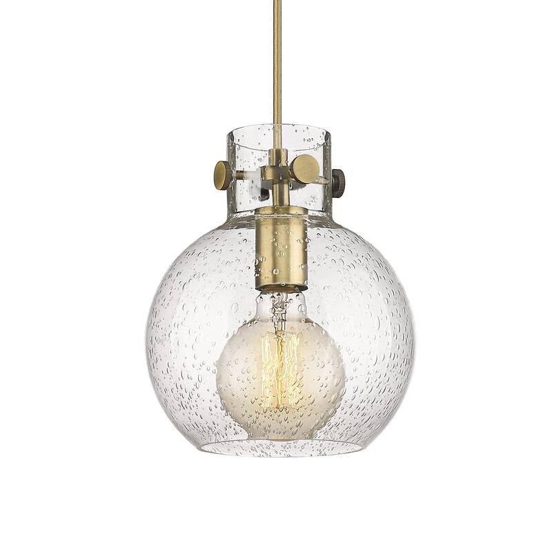 Innovations Lighting 410-1PS-9-8 Newton Sphere Pendant Newton Sphere - Brushed Brass / Seedy