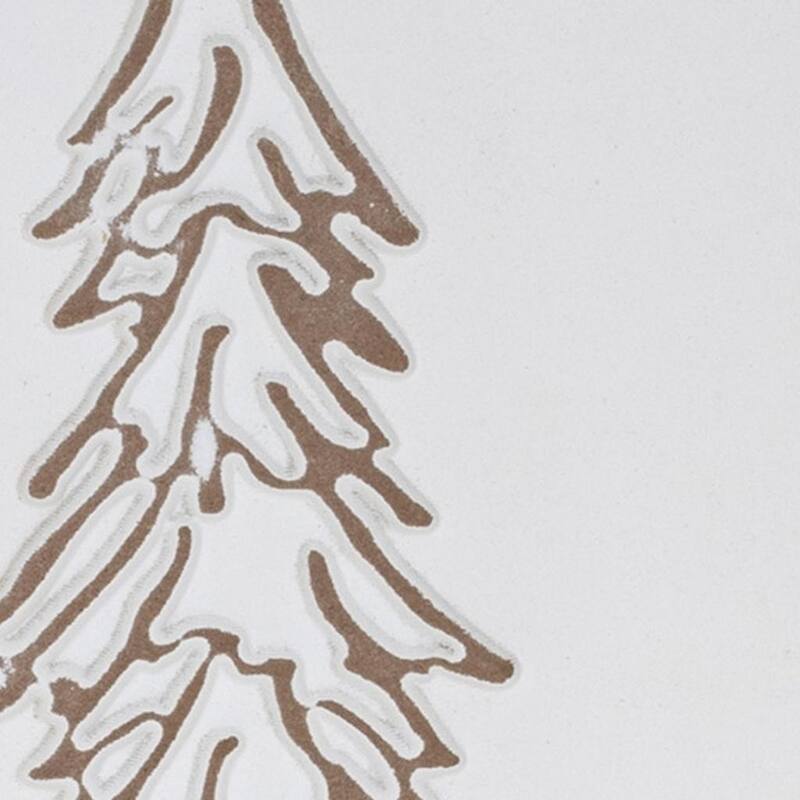 HomeRoots 19" X 10" Natural And White Wood Christmas Tree Hanging Wall Decor