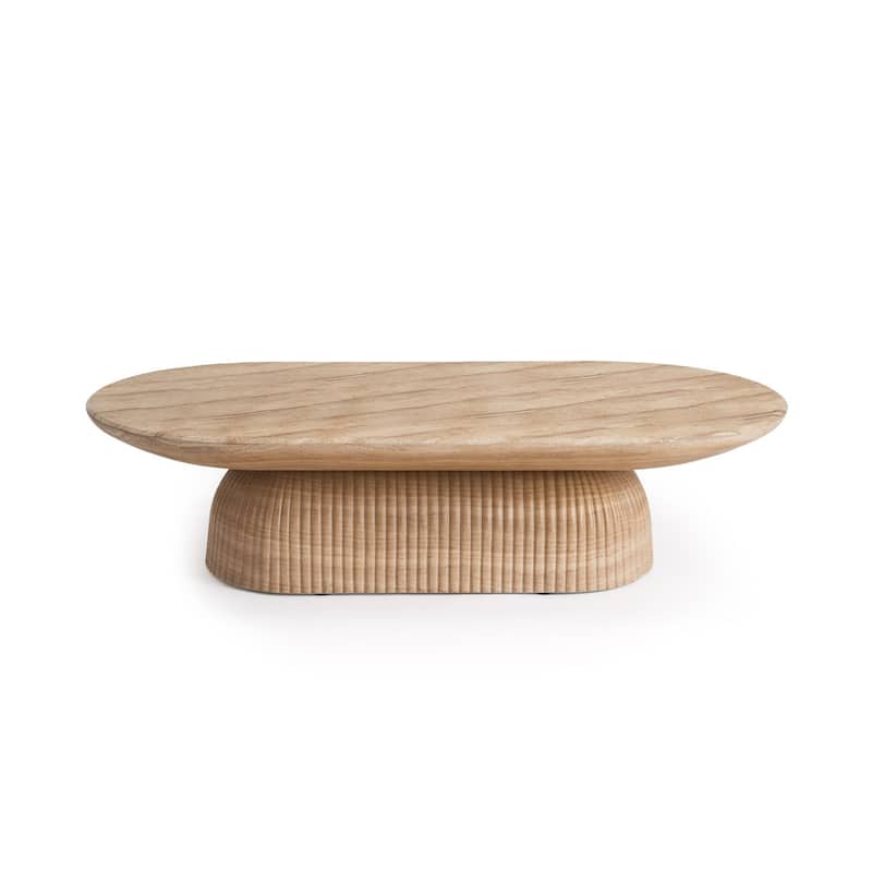 Studio London Maddox Pill Shaped Coffee Table with Roman Fluted Design
