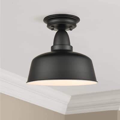 Armando Farmhouse Matte Black Ceiling Light Fixture Rustic Barn Flush Mount Ceiling Lights
