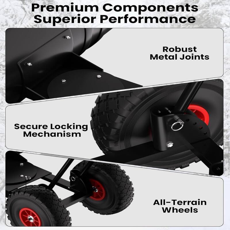 29-Inch Heavy-Duty Steel Snow Shovel Double Pole