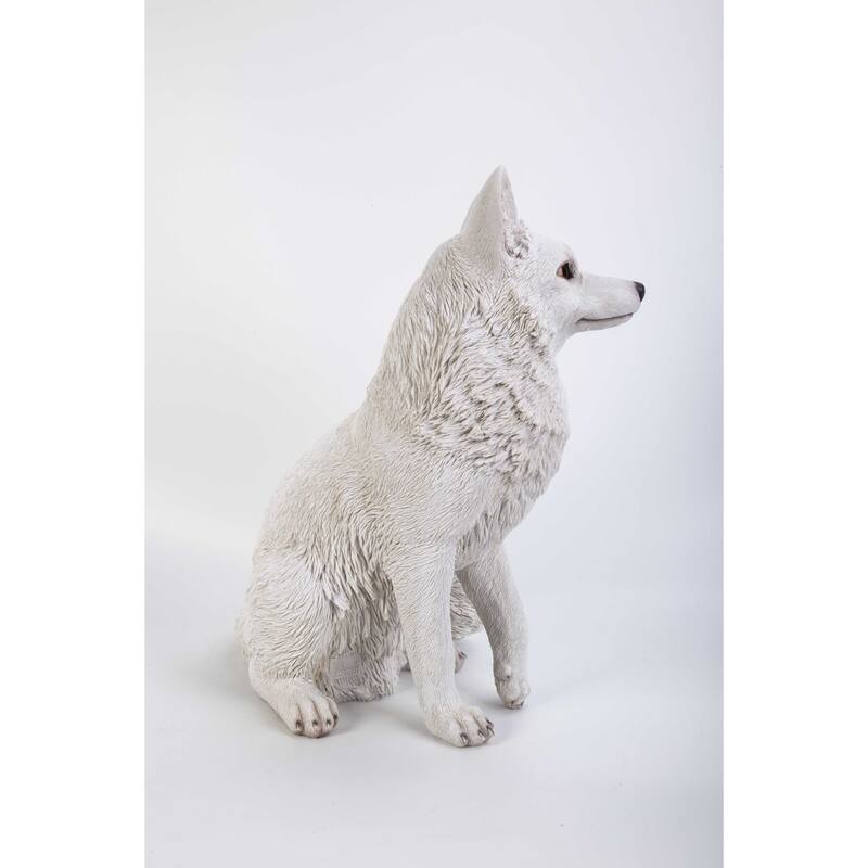 19.25" Snow Fox Outdoor Garden Statue