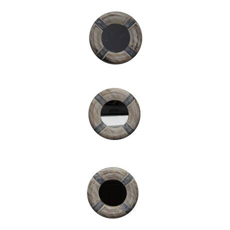 Shop Blue And White Life Ring Bouy Mirrors Set Of 3 Wood Coastal