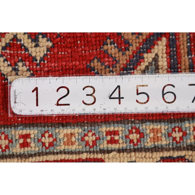 Red Kazak Foyer Rug Traditional Handmade Wool Carpet - 2'7"x 3'11"