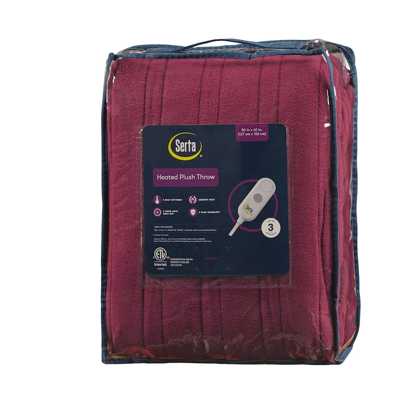 Fleece to Sherpa Heated Throw by Serta