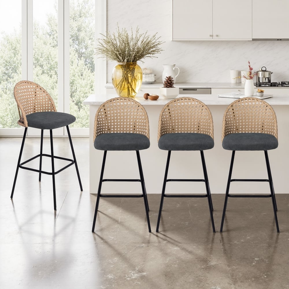 29.52"H Upholstered Bar Stools/ Counter Stools with Metal Leg
