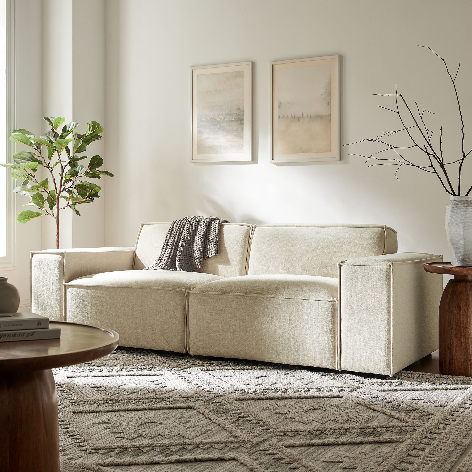 Restore 2-Piece Performance Fabric Upholstered Modular Loveseat