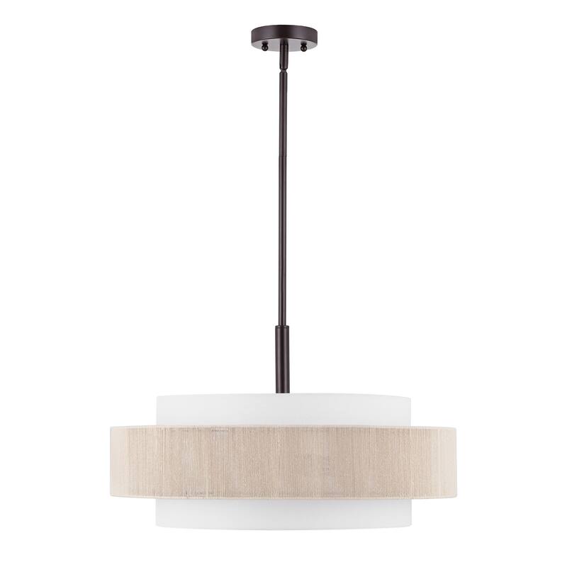 GetLedel 5-Light Double Shaded Drum Chandelier