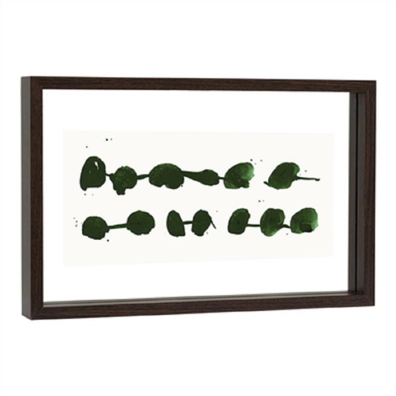 Double Floating Walnut Picture Frame - for a 8.75" x 13.75" Photo - Dark Brown