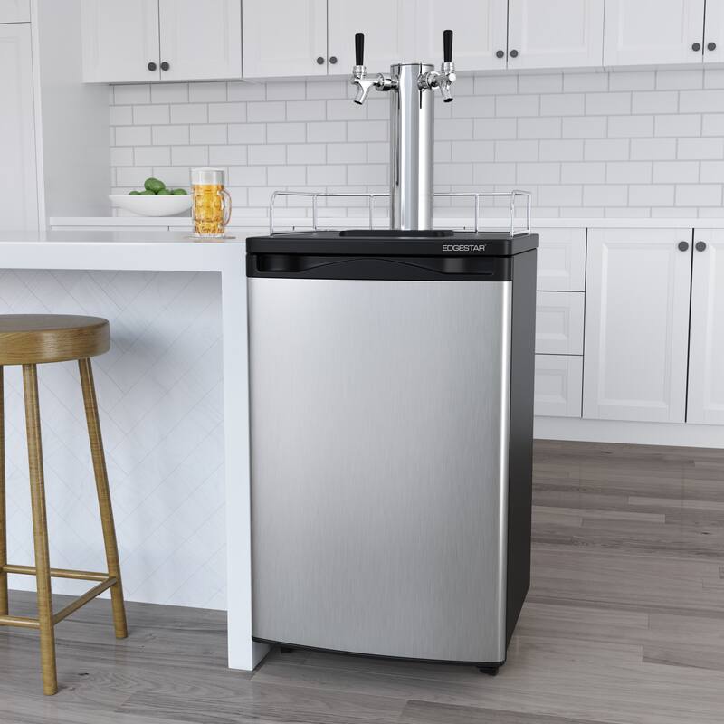 EdgeStar 20 Inch Wide Dual Tap Kegerator for Full Size Kegs with Ultra