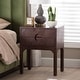 preview thumbnail 12 of 19, Kayla Modern and Contemporary Natural Light Mappa Real Burl Wood 2-Drawer Nightstand Dark Walnut