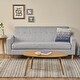 preview thumbnail 12 of 15, Sawyer Mid-century Modern 3-seat Sofa by Christopher Knight Home light grey tweed + natural