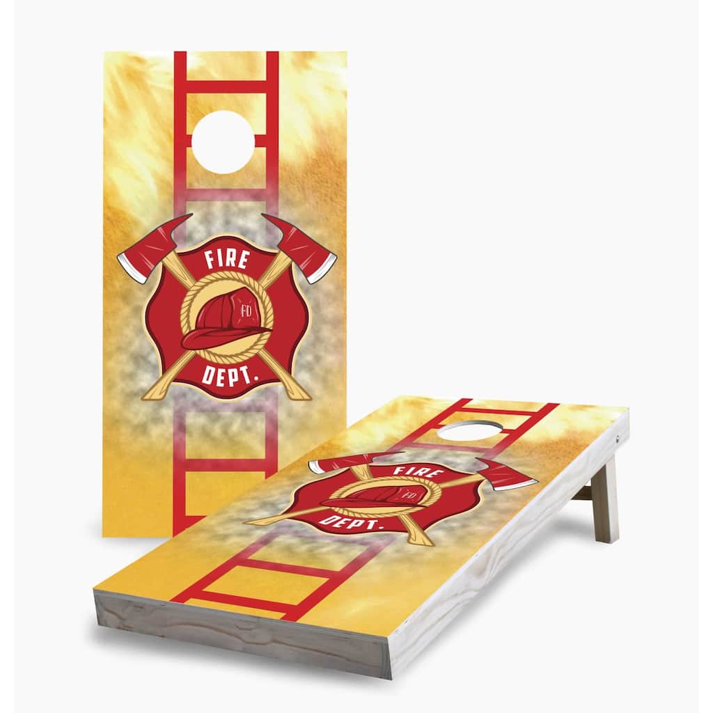 Fire Department with Ladder Cornhole Boards