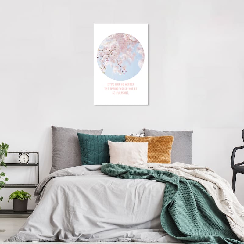 Wynwood Studio Prints Floral and Botanical No Spring No Winter Pink and Light Blue Global Wall Art Canvas Print - 36 x 24