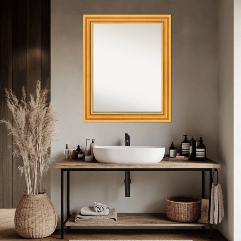 Sierra Non-Beveled Wood Framed Bathroom Vanity Wall Mirror