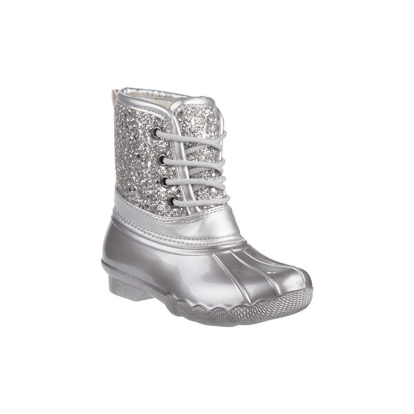 girls silver glitter boots