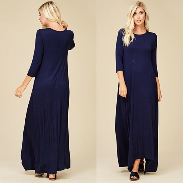 navy cotton maxi dress