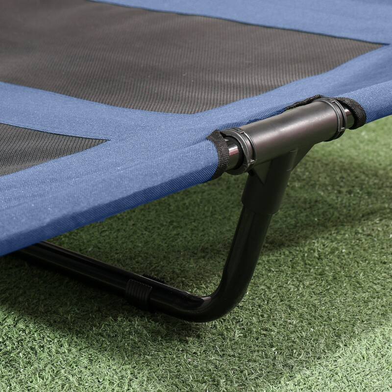 PawHut 36" x 30" Elevated Dog Cot Cooling Pet Bed With UV Protection Canopy Shade